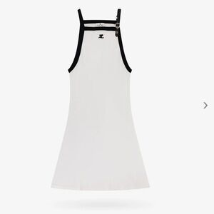Size small correges Paris white cotton buckle dress. NWT.